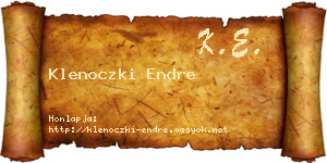 Klenoczki Endre névjegykártya