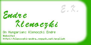 endre klenoczki business card